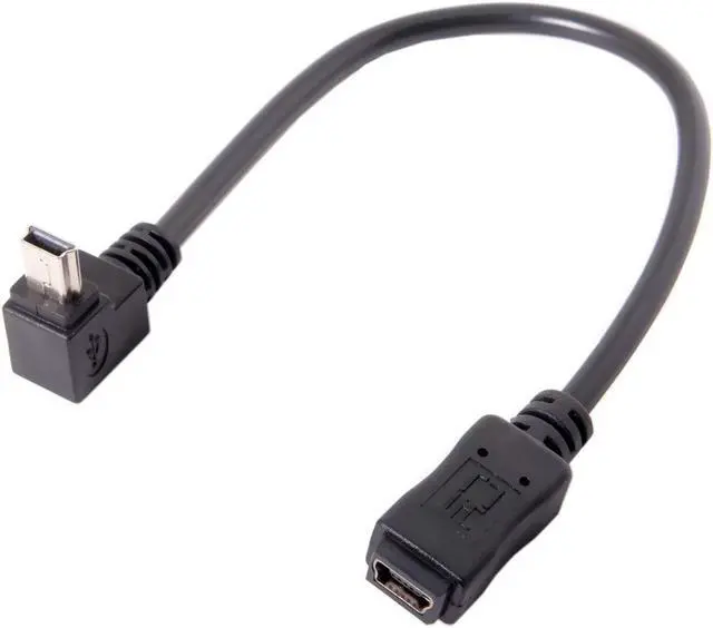 Alt view image 4 of 7 - Mini USB 5Pin Male to Female 90 Degree UP Angled Extension Cable Extender 480Mbps Cord 20cm