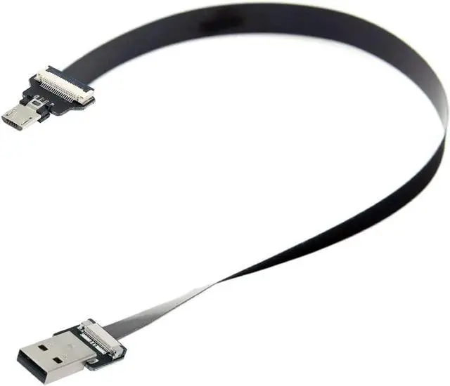 Alt view image 6 of 7 - Type-A USB 2.0 Male to Micro USB 5Pin Male Data Flat Slim FPC Cable 20CM for FPV & Disk & Phone