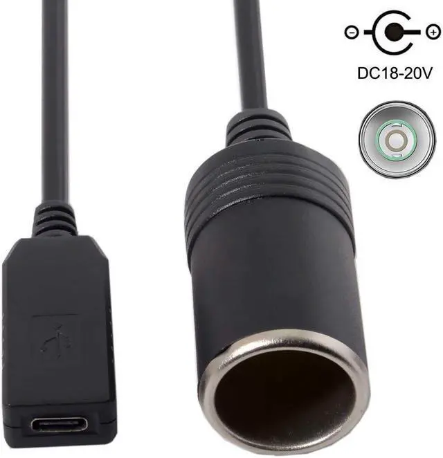 Alt view image 5 of 7 - CY USB-C Type-C to DC 20V Power Adapter USB-C to Cigarette Lighter Car Receptacle 65W Charger Cable