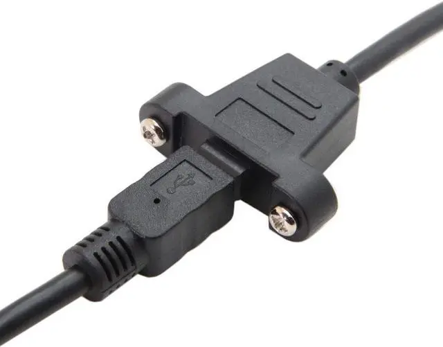 Alt view image 3 of 7 - Panel Mount Type Mini USB 5Pin Male to Female Extension Adapter Cable with Screws 50cm