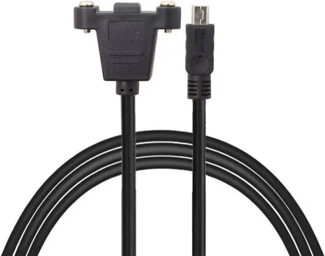 Alt view image 4 of 7 - Panel Mount Type Mini USB 5Pin Male to Female Extension Adapter Cable with Screws 50cm