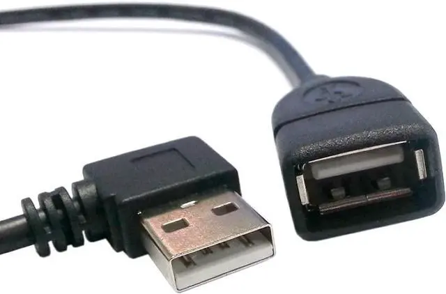 Alt view image 4 of 7 - USB 2.0 Type-A Extension Cable 90 Degree Angled USB 2.0 Male to Female Extension Cable 40cm 2PCS/Set