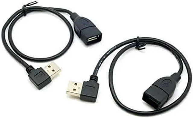 Alt view image 5 of 7 - USB 2.0 Type-A Male to Female 90 Degree Angled Extension Cable 40cm 2PCS/Set