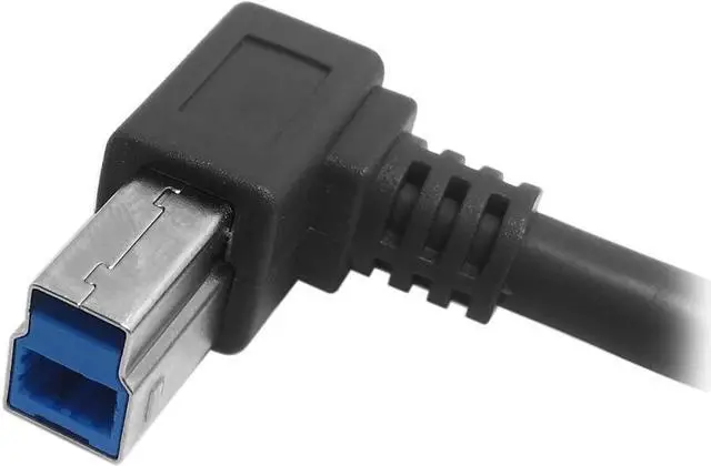 Alt view image 3 of 7 - 50cm USB 3.0 Back Panel Mount B Type Female to Right Angled 90 Degree B Type Male Extension Cable