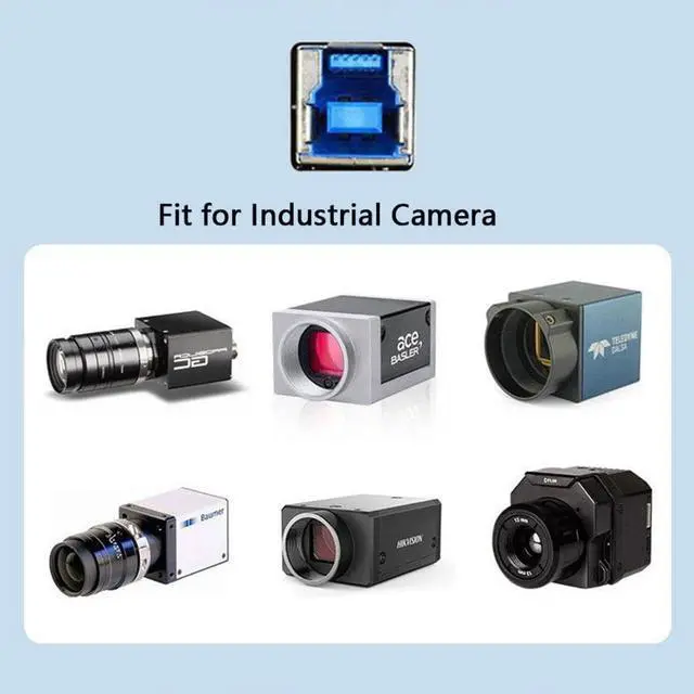 Alt view image 2 of 7 - USB 3.0 Type-B Male to Type-B Female Back Panel Mount Extension Data Cable for Industrial Camera  Printer 0.5m