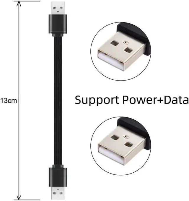 Alt view image 7 of 7 - USB 2.0 Type-A Male to Type-B Type-A Male Female Extension Data Flat Slim Cable for Printer Disk & Phone 13cm 3Pcs/Set