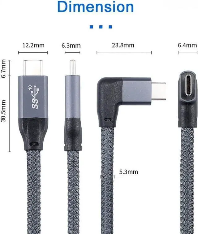 Alt view image 2 of 7 - USB C 3.1 Gen 2 Cable 10Gbps USB-C USB 3.1 Type C Gen2 Male to Male Video Data Cable 10ft 3.0m