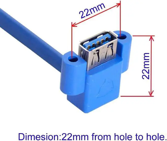Alt view image 5 of 7 - USB 3.0 Type A 2 Female UP Angled to Motherboard 20Pin Male Cable for Front Panel 50cm
