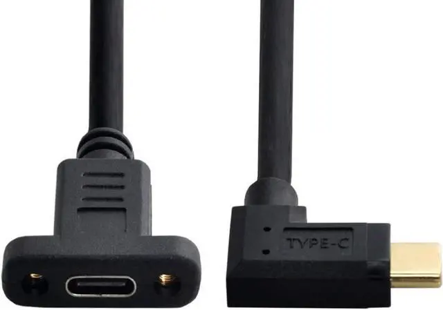 Alt view image 7 of 7 - USB 3.1 Type C USB-C Male to USB-C Female Extension Data Cable 90 Degree Angled 30cm