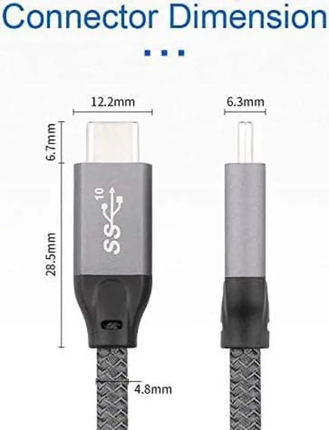 Alt view image 5 of 7 - USB Type-C to USB C Male 3.1 Gen2 Adapter for Tablet & Phone & Laptop 4.92ft 10Gbps USB C Cable Data Video Cable Adapter