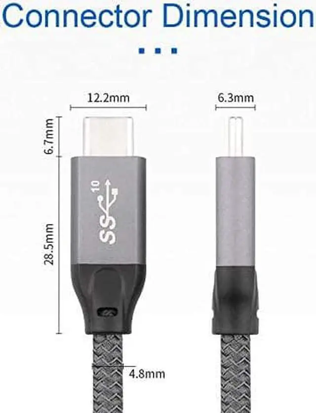 Alt view image 2 of 6 - USB Type-C 3.1 Gen2 Cable 6.56ft USB C to USB C Cable USB 3.1 Gen2 Type C Data Video Cable Adapter for Tablet & Phone & Laptop 10Gbps