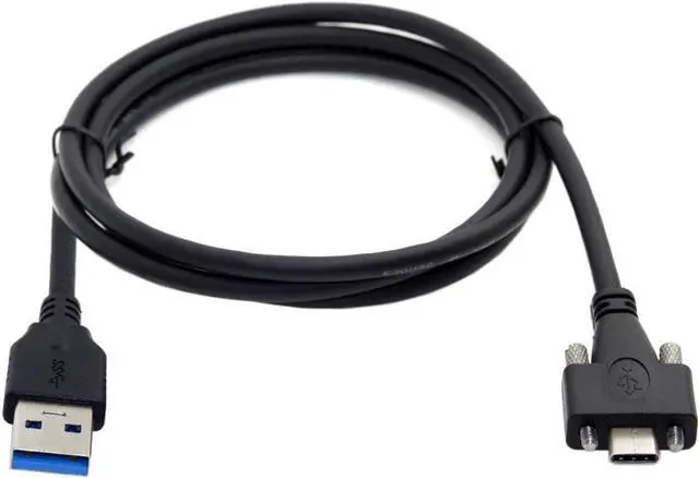 Alt view image 4 of 4 - USB C to USB Data Cable USB Panel Mount Cable USB 3.1 Type-C Dual Screw Locking to Standard USB3.0 Data Cable