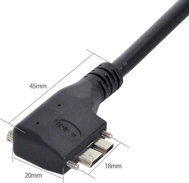 Alt view image 2 of 4 - USB 3.0 A Male to Micro B Data Cable 100cm USB 3.0 Cable Dual Thumbscrews Locking for Camera