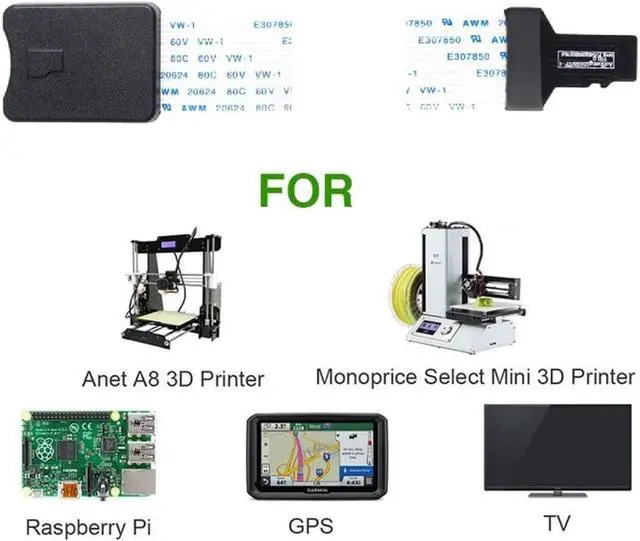 Alt view image 3 of 7 - Micro-SD TF Male to TF Female Memory Card Kit Extension Soft Flat FPC Cable Extender 25cm