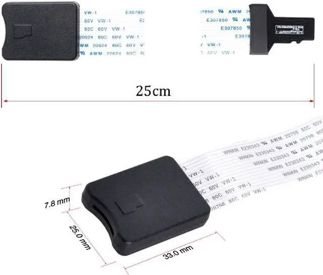 Alt view image 5 of 7 - Micro-SD TF Male to TF Female Memory Card Kit Extension Soft Flat FPC Cable Extender 25cm