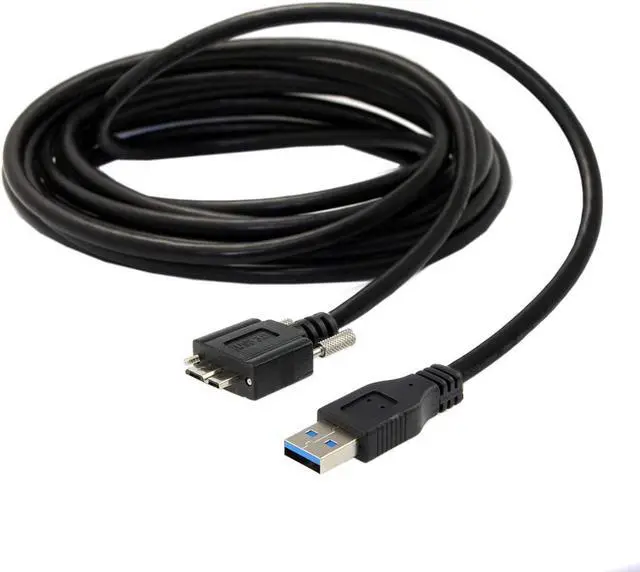 Alt view image 3 of 3 - 3M USB to Micro USB Cable with Mount Panel Screw USB 3.0 A Type Cable Male to Micro USB 3.0 B Male Cable for Hard Disk Mobile Phone