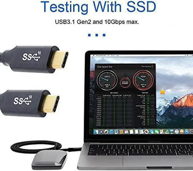 Alt view image 5 of 7 - 1M 10Gbps USB-C USB 3.1 Type C Gen2 Male to Male Data Cable with E-Marker for Tablet & Phone & Laptop