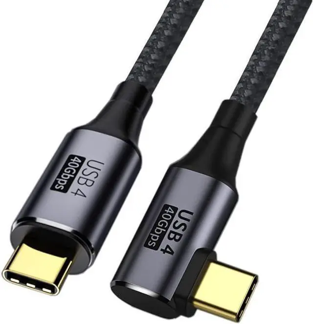 Alt view image 7 of 7 - 90 Degree Angled USB-C to USB-C USB4 Cable 40Gbps with 100W Charging UHD 8K 5K 4K@60Hz USB4.0 Compatible with Thunderbolt3/4 1.0M