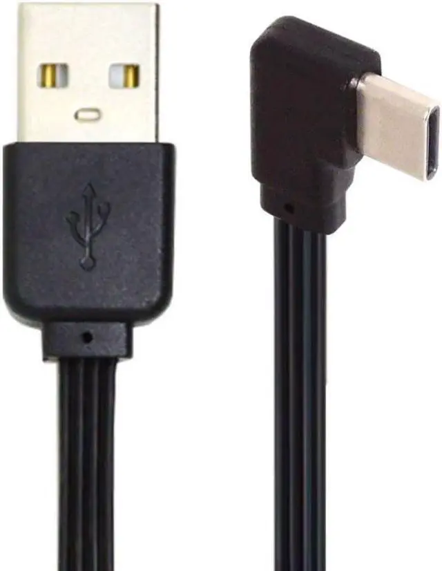 Alt view image 7 of 7 - USB 2.0 Type-A Male to USB-C Type-C Male Flat Slim FPC 90 Degree Angled Data Cable for FPV & Disk & Phone 13cm