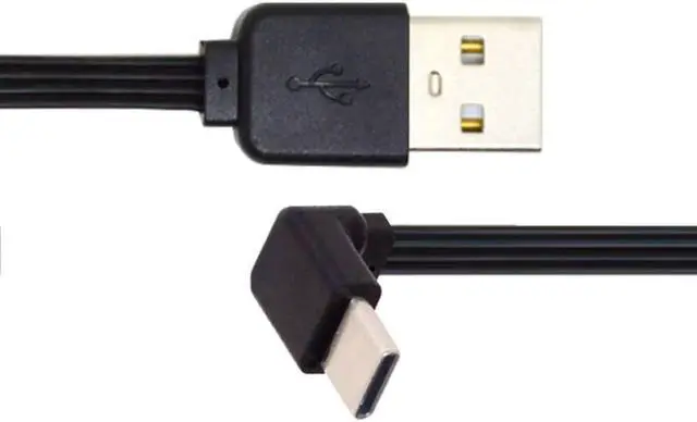 Alt view image 7 of 7 - USB C Short Flat Cable, USB 2.0 Type A Male to USB C Male 90 Degree UP Angled 4 Wires 5V 2A Charge Data Extension Silicone Cable 4 Wires 30AWG 13cm