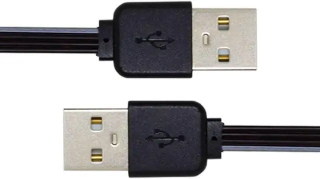 Alt view image 7 of 7 - USB 2.0 Short Flat Cable, USB 2.0 Type A Male to Male 4 Wires 5V 2A Charge Data Extension Silicone Cable 4 Wires 30AWG 13cm