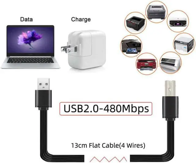 Alt view image 4 of 7 - USB 2.0 Cable USB 2.0 Type A to Type A B Extension Data Flat Slim Cable for Printer Disk & Phone 13cm 3Pcs/Set