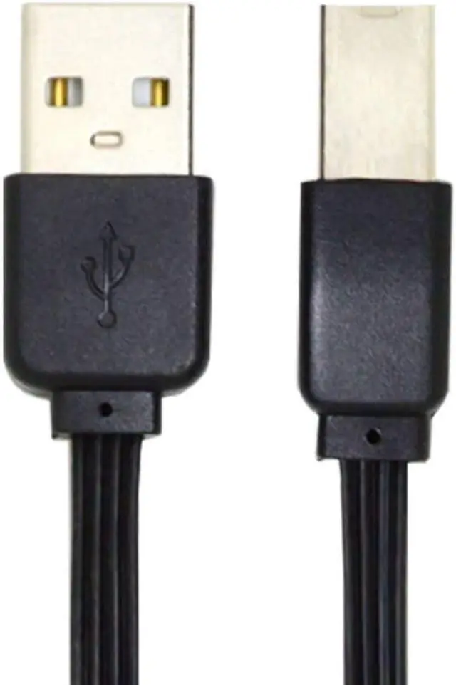Alt view image 7 of 7 - USB 2.0 Short Flat Cable, USB 2.0 Type A Male to Type B Male 4 Wires 5V 2A Charge Data Extension Silicone Cable 4 Wires 30AWG 13cm