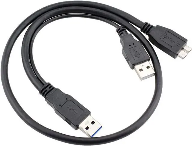 Alt view image 2 of 6 - Power Y Cable Dual USB3.0 A Male to Micro USB 3.0 Y Cable with Extra Power for SSD HDD