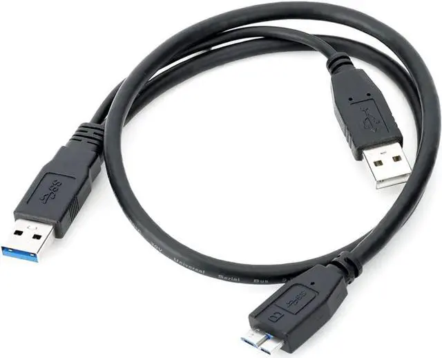 Alt view image 3 of 6 - Power Y Cable Dual USB3.0 A Male to Micro USB 3.0 Y Cable with Extra Power for SSD HDD