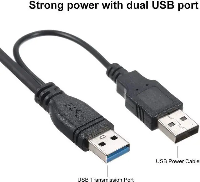 Alt view image 6 of 6 - Power Y Cable Dual USB3.0 A Male to Micro USB 3.0 Y Cable with Extra Power for SSD HDD