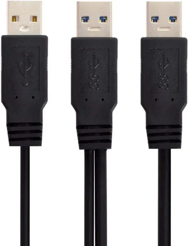 Alt view image 3 of 6 - USB 3.0 Cable,USB 3.0 Type A Male to Male Extension Data Cable with Power Cable for External Hard Disk