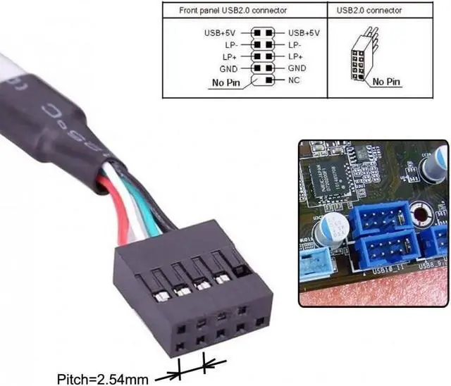 Alt view image 3 of 6 - 2 Port USB 2.0 Type A Female Screw to USB 2.0 9 Pin Motherboard Header Panel Cable with Bracket Bracket Computer Accessory Cord