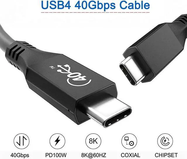 Alt view image 3 of 7 - USB-IF Certified USB4 USB4.0 USB-C Type-C Male to USB-C Type-C Male USB4 Cable 40Gbps with 100W Charging 1.0M