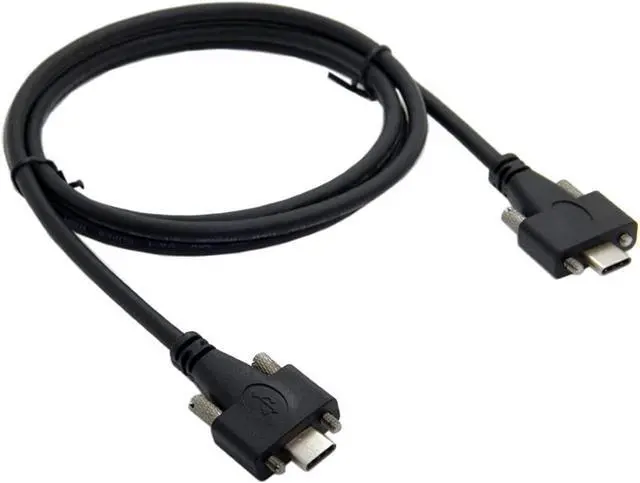 Alt view image 3 of 7 - Type-C USB 3.1 USB-C Male to Male Type-C USB 3.1 USB-C with M2 Screws Locking Panel Mount Type 10Gbps Data Cable 3.0M