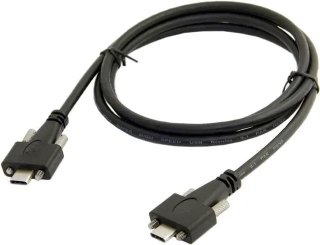 Alt view image 2 of 7 - Type-C USB 3.1 USB-C Male to Male Type-C USB 3.1 USB-C with M2 Screws Locking Panel Mount Type 10Gbps Data Cable 3.0M