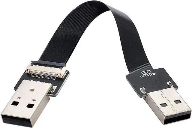 Alt view image 4 of 7 - Flat Slim FPC USB 2.0 Type-A Male to USB 2.0 Type-A Male Data Cable for FPV & Disk & Scanner & Printer 20CM