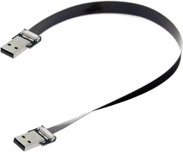Alt view image 5 of 7 - Flat Slim FPC USB 2.0 Type-A Male to USB 2.0 Type-A Male Data Cable for FPV & Disk & Scanner & Printer 20CM