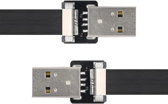Alt view image 2 of 7 - Flat Slim FPC USB 2.0 Type-A Male to USB 2.0 Type-A Male Data Cable for FPV & Disk & Scanner & Printer 20CM