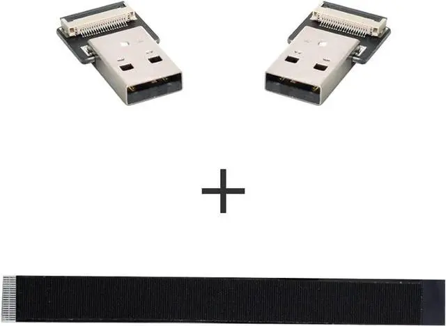 Alt view image 7 of 7 - Flat Slim FPC USB 2.0 Type-A Male to USB 2.0 Type-A Male Data Cable for FPV & Disk & Scanner & Printer 20CM