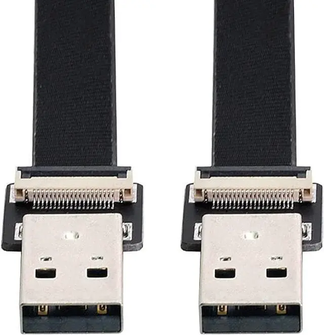 Alt view image 6 of 7 - Flat Slim FPC USB 2.0 Type-A Male to USB 2.0 Type-A Male Data Cable for FPV & Disk & Scanner & Printer 20CM