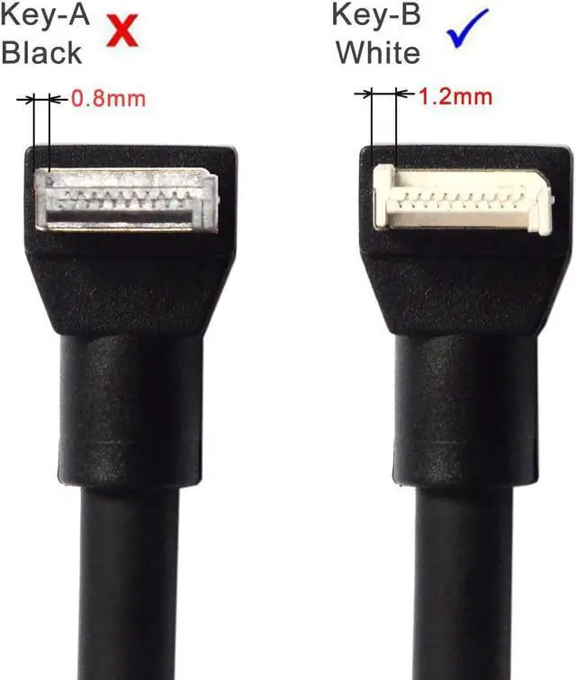 Alt view image 2 of 6 - USB 3.0 20 Pin Male to USB 3.1 Type-E Female Adapter for Motherboard USB 3.0 Front Panel to USB Type-E Adapter