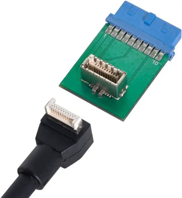 Alt view image 4 of 6 - USB 3.0 20 Pin Male to USB 3.1 Type-E Female Adapter for Motherboard USB 3.0 Front Panel to USB Type-E Adapter