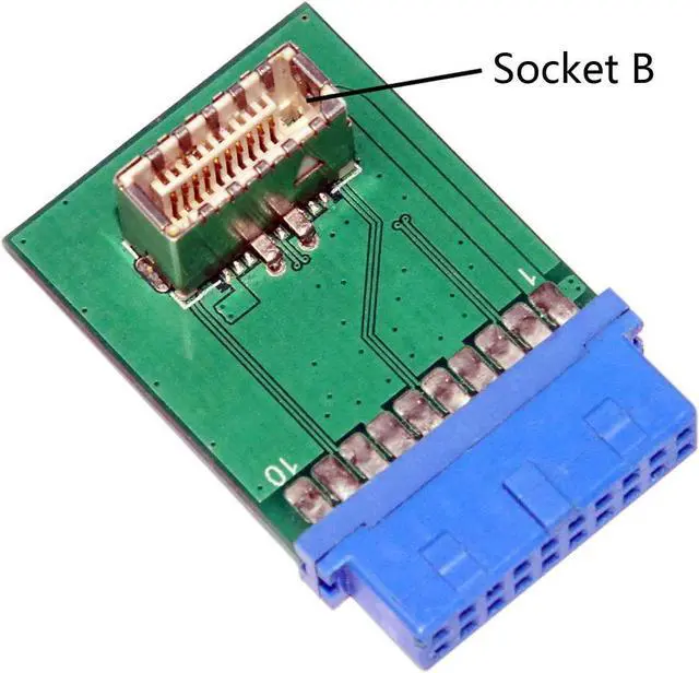 Alt view image 5 of 6 - USB 3.0 20 Pin Male to USB 3.1 Type-E Female Adapter for Motherboard USB 3.0 Front Panel to USB Type-E Adapter