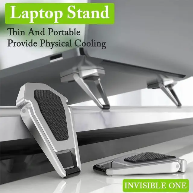 Alt view image 5 of 7 - Mini Invisible Laptop Stand Pad-2Pack(4Pcs) SUNTAIHO Aluminum Cooling Computer Keyboard Mount Kickstand,Ergonomic Lightweight Laptop Desk Stand for MacBook Pro/Air, Lenovo,12-17 Inches Tablet&Laptop