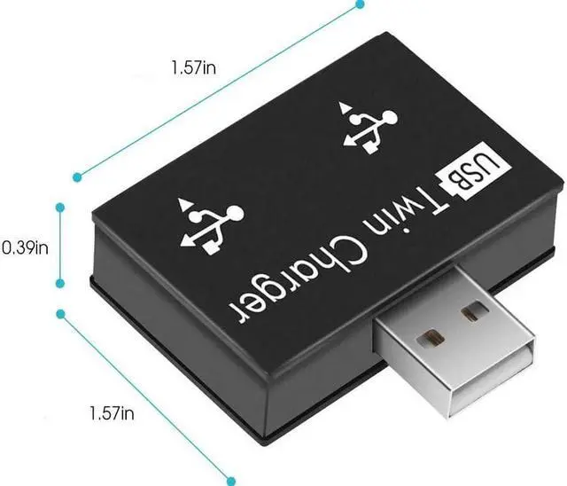 Alt view image 4 of 5 - USB Hub Adapter, 2Port Hub Ultra Slim Portable USB Splitter for Surface Pro, Notebook PC, iMac Pro, MacBook Air, Mac Mini/Pro, Laptop, USB Flash Drives,Data and Charging (Black)