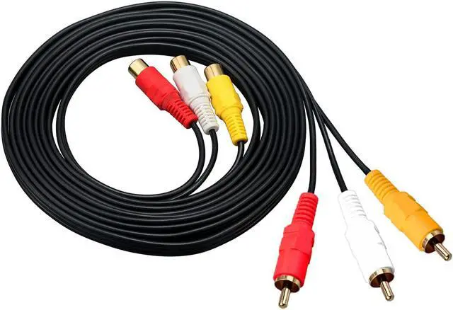Alt view image 4 of 5 - RCA Extension Cable - Gold Plated 3 RCA Male to 3 RCA Female Audio Video Extension Cable 3RCA Male to Female Audio Composite Extension Video Cable DVD CD AV TV (15ft/4.5m)