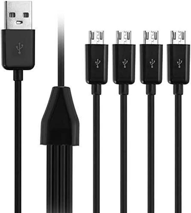 Alt view image 2 of 3 - Multi Micro USB Charging Cable, 4 in 1 USB 2.0 A Male to 4 Micro USB Male,Micro USB Splitter Cable (Black 0.5M)