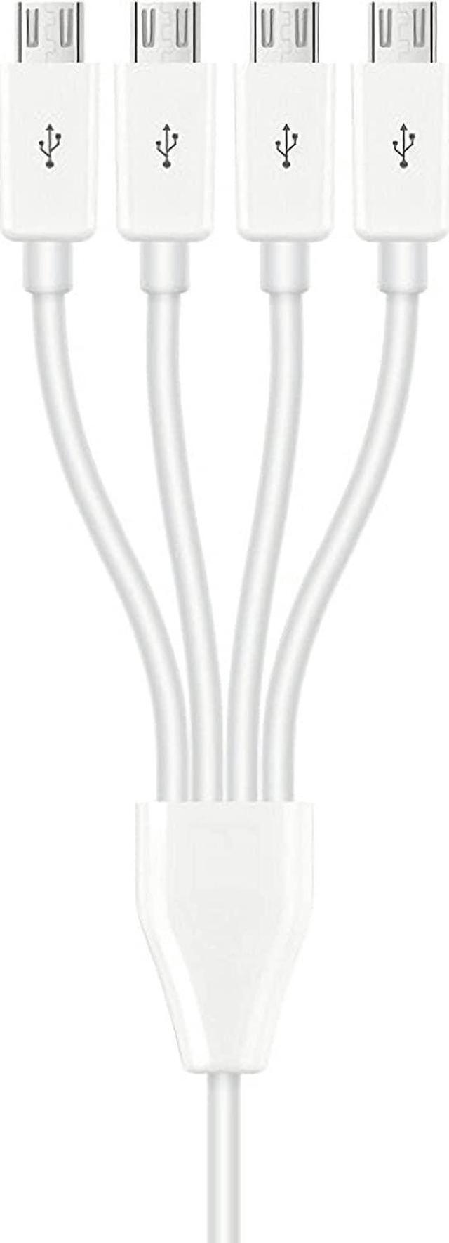 Alt view image 3 of 3 - Multi Micro USB Charging Cable, 4 in 1 USB 2.0 A Male to 4 Micro USB Male,Micro USB Splitter Cable (White 0.5M)