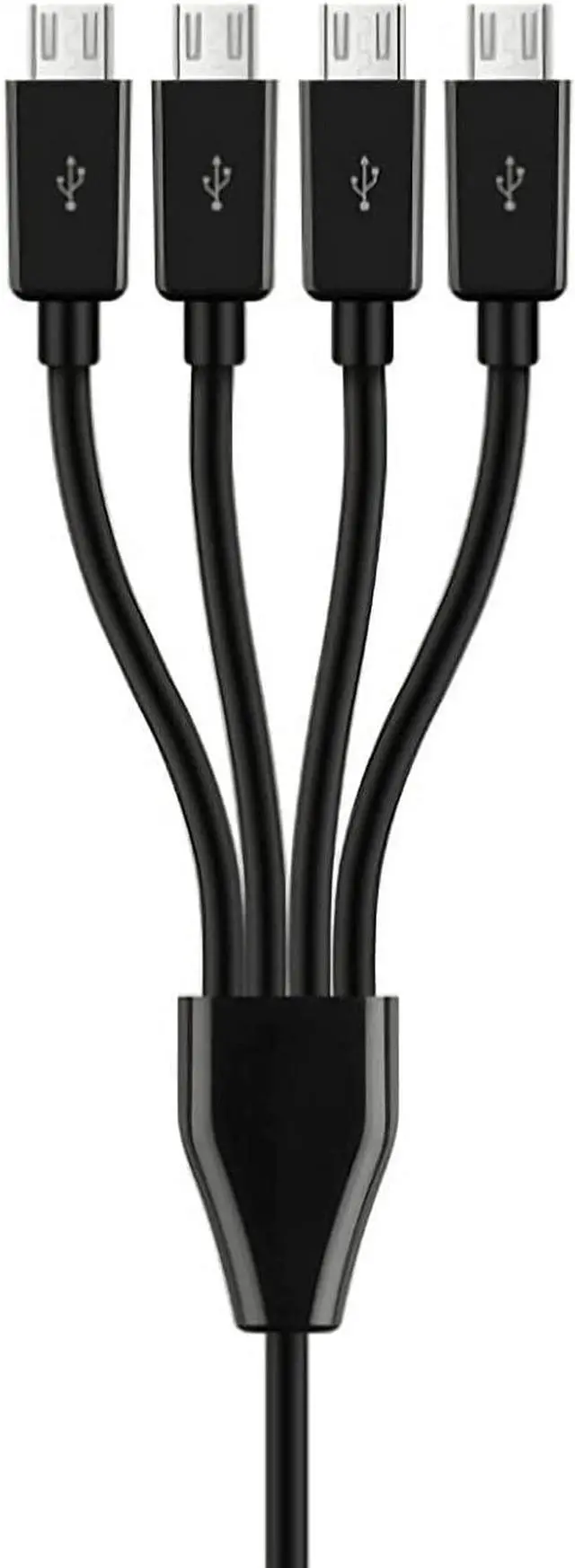Alt view image 3 of 3 - Multi Micro USB Charging Cable, 4 in 1 USB 2.0 A Male to 4 Micro USB Male,Micro USB Splitter Cable (Black 1.8M)