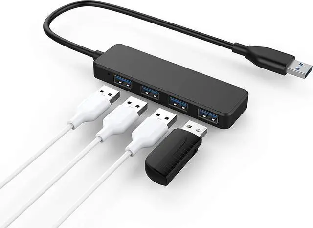 Alt view image 2 of 7 - USB Hub,4-Port USB 3.0 Hub USB Splitter USB Adapter USB Expander for Laptop/Xbox/Ps4/Flash Drive/Mobile HD/Console/Printer/Camera/Keyborad/Mouse